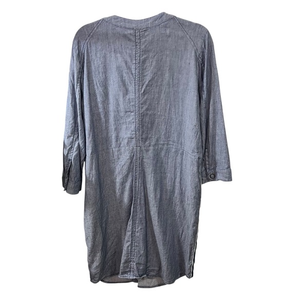 Sandwich • Cotton Linen Snap-Front Tunic Dress with Pockets Size 40 - Picture 3 of 9